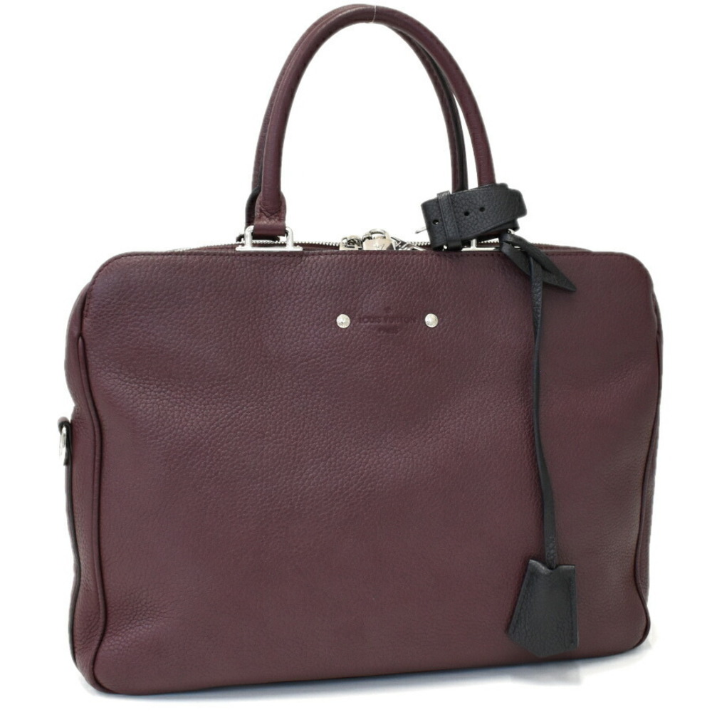Louis Vuitton Armand Briefcase Business Bag Taurillon Leather Burgundy Red